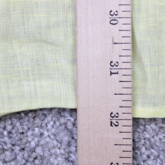 Canali Dress Shirt Mens Medium Yellow 100% Linen Long Sleeve Button Down - Picture 13 of 14